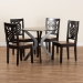 Baxton Studio Liese Modern and Contemporary Transitional Two-Tone Dark Brown and Walnut Brown Finished Wood 5-Piece Dining Set - Liese-Dark Brown/Walnut-5PC Dining Set
