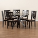 Baxton Studio Liese Modern and Contemporary Transitional Two-Tone Dark Brown and Walnut Brown Finished Wood 7-Piece Dining Set - Liese-Dark Brown/Walnut-7PC Dining Set