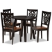 Baxton Studio Mina Modern and Contemporary Transitional Two-Tone Dark Brown and Walnut Brown Finished Wood 5-Piece Dining Set