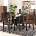 Baxton Studio Mina Modern and Contemporary Transitional Two-Tone Dark Brown and Walnut Brown Finished Wood 5-Piece Dining Set - Mina-Dark Brown/Walnut-5PC Dining Set