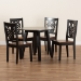 Baxton Studio Mina Modern and Contemporary Transitional Two-Tone Dark Brown and Walnut Brown Finished Wood 5-Piece Dining Set - Mina-Dark Brown/Walnut-5PC Dining Set