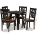 Baxton Studio Mina Modern and Contemporary Transitional Two-Tone Dark Brown and Walnut Brown Finished Wood 5-Piece Dining Set - Mina-Dark Brown/Walnut-5PC Dining Set