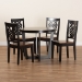 Baxton Studio Salida Modern and Contemporary Transitional Two-Tone Dark Brown and Walnut Brown Finished Wood 5-Piece Dining Set - Salida-Dark Brown/Walnut-5PC Dining Set