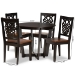Baxton Studio Salida Modern and Contemporary Transitional Two-Tone Dark Brown and Walnut Brown Finished Wood 5-Piece Dining Set - Salida-Dark Brown/Walnut-5PC Dining Set