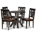 Baxton Studio Valda Modern and Contemporary Transitional Two-Tone Dark Brown and Walnut Brown Finished Wood 5-Piece Dining Set
