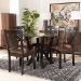 Baxton Studio Valda Modern and Contemporary Transitional Two-Tone Dark Brown and Walnut Brown Finished Wood 5-Piece Dining Set - Valda-Dark Brown/Walnut-5PC Dining Set