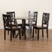 Baxton Studio Valda Modern and Contemporary Transitional Two-Tone Dark Brown and Walnut Brown Finished Wood 5-Piece Dining Set - Valda-Dark Brown/Walnut-5PC Dining Set