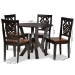 Baxton Studio Valda Modern and Contemporary Transitional Two-Tone Dark Brown and Walnut Brown Finished Wood 5-Piece Dining Set - Valda-Dark Brown/Walnut-5PC Dining Set