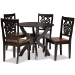 Baxton Studio Wanda Modern and Contemporary Transitional Two-Tone Dark Brown and Walnut Brown Finished Wood 5-Piece Dining Set