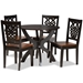 Baxton Studio Wanda Modern and Contemporary Transitional Two-Tone Dark Brown and Walnut Brown Finished Wood 5-Piece Dining Set