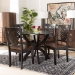 Baxton Studio Wanda Modern and Contemporary Transitional Two-Tone Dark Brown and Walnut Brown Finished Wood 5-Piece Dining Set - Wanda-Dark Brown/Walnut-5PC Dining Set