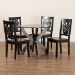 Baxton Studio Wanda Modern and Contemporary Transitional Two-Tone Dark Brown and Walnut Brown Finished Wood 5-Piece Dining Set - Wanda-Dark Brown/Walnut-5PC Dining Set