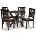 Baxton Studio Wanda Modern and Contemporary Transitional Two-Tone Dark Brown and Walnut Brown Finished Wood 5-Piece Dining Set - Wanda-Dark Brown/Walnut-5PC Dining Set