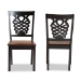 Baxton Studio Gervais Modern and Contemporary Transitional Two-Tone Dark Brown and Walnut Brown Finished Wood 2-Piece Dining Chair Set - RH339C-Dark Brown/Walnut Wood Scoop Seat-DC-2PK