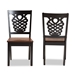 Baxton Studio Gervais Modern and Contemporary Transitional Two-Tone Dark Brown and Walnut Brown Finished Wood 2-Piece Dining Chair Set - RH339C-Dark Brown/Walnut Wood Scoop Seat-DC-2PK