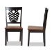 Baxton Studio Gervais Modern and Contemporary Transitional Two-Tone Dark Brown and Walnut Brown Finished Wood 2-Piece Dining Chair Set - RH339C-Dark Brown/Walnut Wood Scoop Seat-DC-2PK