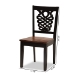 Baxton Studio Gervais Modern and Contemporary Transitional Two-Tone Dark Brown and Walnut Brown Finished Wood 2-Piece Dining Chair Set - RH339C-Dark Brown/Walnut Wood Scoop Seat-DC-2PK