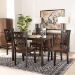 Baxton Studio Luisa Modern and Contemporary Two-Tone Dark Brown and Walnut Brown Finished Wood 5-Piece Dining Set - Luisa-Dark Brown/Walnut-5PC Dining Set