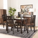 Baxton Studio Luisa Modern and Contemporary Two-Tone Dark Brown and Walnut Brown Finished Wood 5-Piece Dining Set - Luisa-Dark Brown/Walnut-5PC Dining Set
