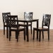 Baxton Studio Luisa Modern and Contemporary Two-Tone Dark Brown and Walnut Brown Finished Wood 5-Piece Dining Set - Luisa-Dark Brown/Walnut-5PC Dining Set