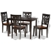 Baxton Studio Luisa Modern and Contemporary Two-Tone Dark Brown and Walnut Brown Finished Wood 5-Piece Dining Set - Luisa-Dark Brown/Walnut-5PC Dining Set