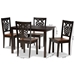 Baxton Studio Luisa Modern and Contemporary Two-Tone Dark Brown and Walnut Brown Finished Wood 5-Piece Dining Set - Luisa-Dark Brown/Walnut-5PC Dining Set