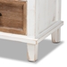 Baxton Studio Glynn Rustic Farmhouse Weathered Two-Tone White and Oak Brown Finished Wood 1-Drawer End Table - JY19Y1063-White/Oak-ET