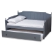 Baxton Studio Millie Cottage Farmhouse Grey Finished Wood Full Size Daybed with Twin Size Trundle - MG0010-Grey-Daybed-Full