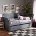 Baxton Studio Millie Cottage Farmhouse Grey Finished Wood Full Size Daybed with Twin Size Trundle - MG0010-Grey-Daybed-Full