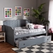 Baxton Studio Millie Cottage Farmhouse Grey Finished Wood Full Size Daybed with Twin Size Trundle - MG0010-Grey-Daybed-Full