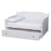 Baxton Studio Millie Cottage Farmhouse White Finished Wood Full Size Daybed with Twin Size Trundle - MG0010-White-Daybed-Full