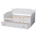 Baxton Studio Millie Cottage Farmhouse White Finished Wood Full Size Daybed with Twin Size Trundle - MG0010-White-Daybed-Full