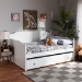 Baxton Studio Millie Cottage Farmhouse White Finished Wood Full Size Daybed with Twin Size Trundle - MG0010-White-Daybed-Full