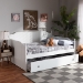 Baxton Studio Millie Cottage Farmhouse White Finished Wood Full Size Daybed with Twin Size Trundle - MG0010-White-Daybed-Full