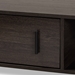 Baxton Studio Baldor Modern and Contemporary Dark Brown Finished Wood and Rose Gold-Tone Finished Metal 2-Drawer Coffee Table - CT8012-Dark Brown-CT