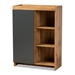Baxton Studio Caspian Modern and Contemporary Two-Tone Grey and Oak Brown Finished Wood Shoe Cabinet