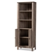 Baxton Studio Derek Modern and Contemporary Transitional Rustic Oak Finished Wood 2-Door Bookcase - MH1225-Oak-Bookcase