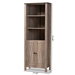 Baxton Studio Derek Modern and Contemporary Transitional Rustic Oak Finished Wood 2-Door Bookcase - MH1225-Oak-Bookcase