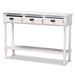 Baxton Studio Garvey French Provincial White Finished Wood 3-Drawer Entryway Console Table - JY20A373-Antique White-Console