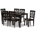 Baxton Studio Nicolette Modern and Contemporary Dark Brown Finished Wood 7-Piece Dining Set