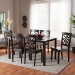 Baxton Studio Nicolette Modern and Contemporary Dark Brown Finished Wood 7-Piece Dining Set - RH340C-Dark Brown-7PC Dining Set