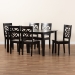 Baxton Studio Nicolette Modern and Contemporary Dark Brown Finished Wood 7-Piece Dining Set - RH340C-Dark Brown-7PC Dining Set