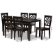 Baxton Studio Nicolette Modern and Contemporary Dark Brown Finished Wood 7-Piece Dining Set - RH340C-Dark Brown-7PC Dining Set