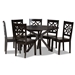 Baxton Studio Miela Modern and Contemporary Dark Brown Finished Wood 7-Piece Dining Set