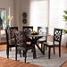 Baxton Studio Miela Modern and Contemporary Dark Brown Finished Wood 7-Piece Dining Set - Miela-Dark Brown-7PC Dining Set