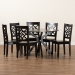 Baxton Studio Miela Modern and Contemporary Dark Brown Finished Wood 7-Piece Dining Set - Miela-Dark Brown-7PC Dining Set