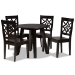 Baxton Studio Rava Modern and Contemporary Dark Brown Finished Wood 5-Piece Dining Set