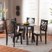 Baxton Studio Rava Modern and Contemporary Dark Brown Finished Wood 5-Piece Dining Set - Rava-Dark Brown-5PC Dining Set
