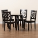 Baxton Studio Rava Modern and Contemporary Dark Brown Finished Wood 5-Piece Dining Set - Rava-Dark Brown-5PC Dining Set