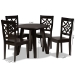 Baxton Studio Rava Modern and Contemporary Dark Brown Finished Wood 5-Piece Dining Set - Rava-Dark Brown-5PC Dining Set